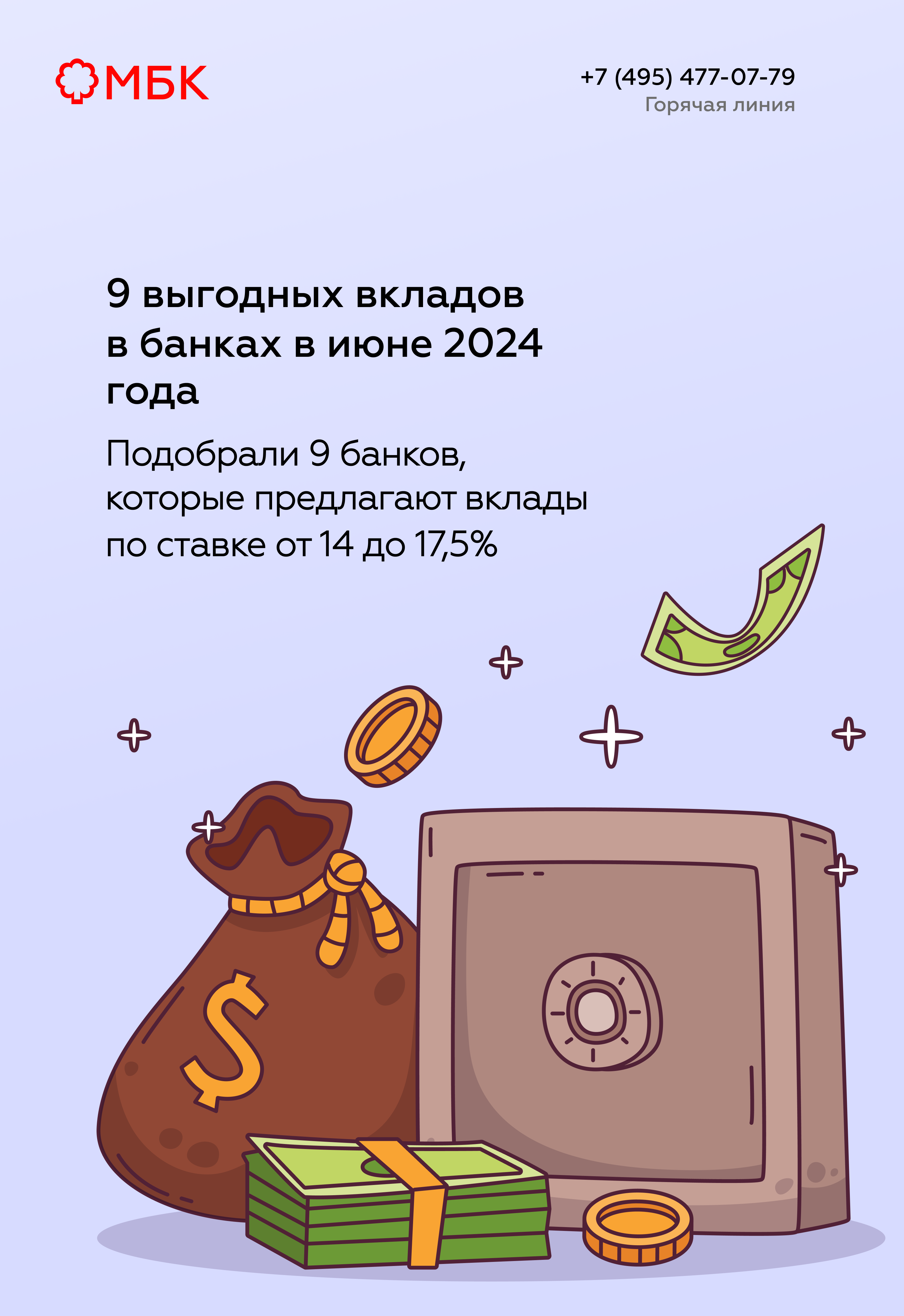 9 выгодных вкладов в банках в июне 2024 года
